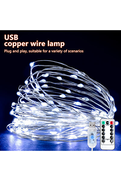 Choice 10M WHITE 5M/10M/20M USB LED String Lights Copper Silver Wire Garland ...