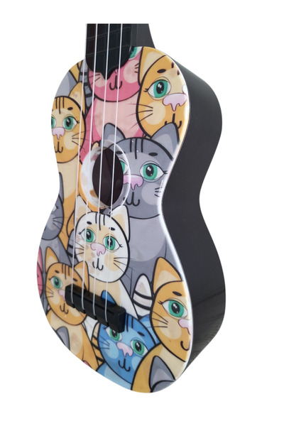 gonzales XU-21 SOPRANO UKULELE KEDİ DESENLİ