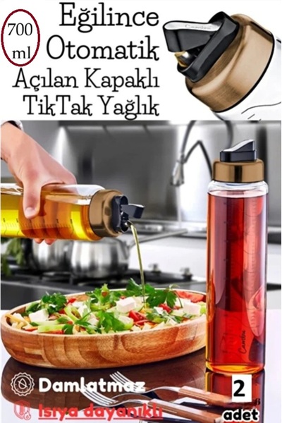 ÖZAY HOME Otomatik Kapaklı Borosilikat Yağlık