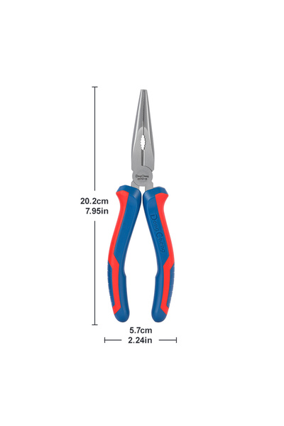 Choice1 8 inch Professional Long Nose Pliers 6" & 8", Forged 55# Steel with N...