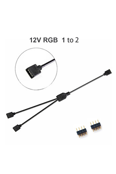 Choice 30cm 12V 1 to 2 Sync Motherboard Cable 4PIN 12V RGB 3PIN 5V ARGB 1 to ...