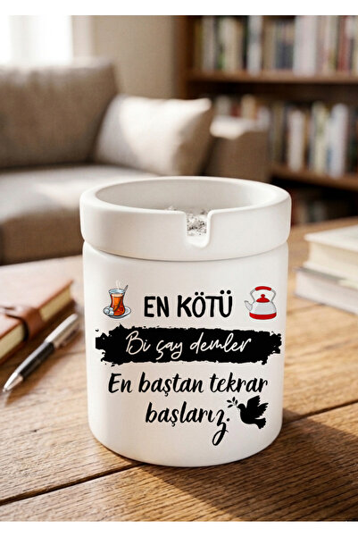 Eylül Design Bi Çay Demler En Baştan Tekrar Başlarız Özel Tasarım Baskılı Ser...