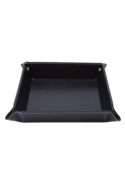 Choice black Creative Folding Tray PU Leather Valet Trinket Collapsible Phone...
