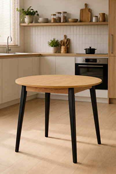 VİLİNZE Avanos Yuvarlak Sabit Mdf Mutfak Masası - Q90 Cm