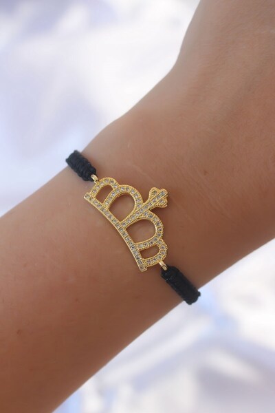 Inure Jewelry Gold Color Zircon Stone Crown Figure Macrame Bracelet