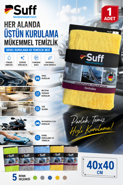 Suff Mikrofiber Temizlik Oto Bezi (40x40cm) (1 adet)