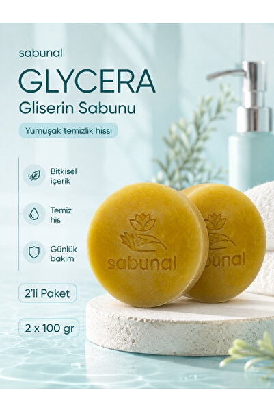 sabunal Glycera Glycerin Soap 2 Pieces - Natural Care Soap with Glycerin for ...