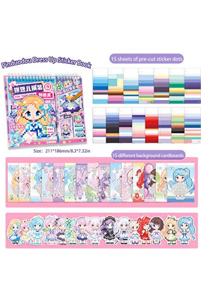 Choice1 Dream Dance Party 1 Pixel-Style Bead Sticker Book, DIY Journal Decora...