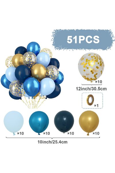 Choice 10inch 4 32Pcs 10-inch Pearl Blue Metallic Blue Balloons Latex Balloon...