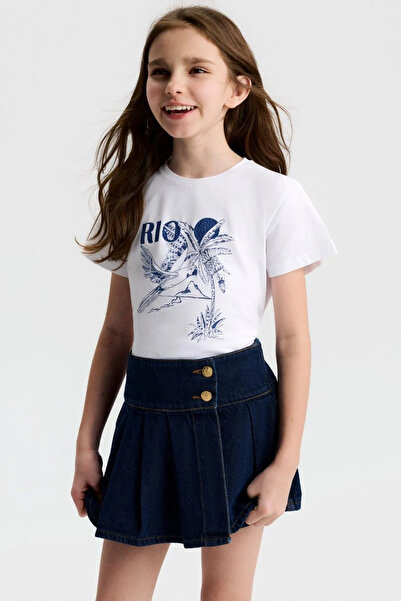 HAUSEkids 8-14 години Rio Velvet момичешка тениска - Екру