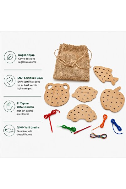 Montessori Gemisi Shaped Threading Material