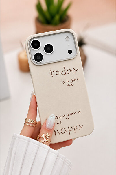 Go Aksesuar Iphone 17 PROMAX Uyumlu Kaplama Deri Today Tasarımlı Esnek Siliko...