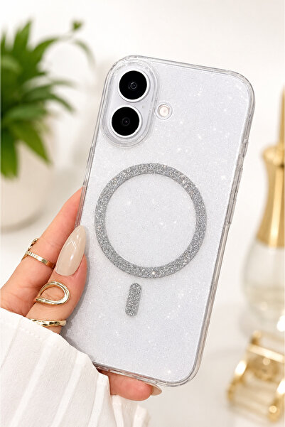 Go Aksesuar Iphone 17 Uyumlu Glitter Magsafe Özellikli Işıltılı Zarif Koruyuc...