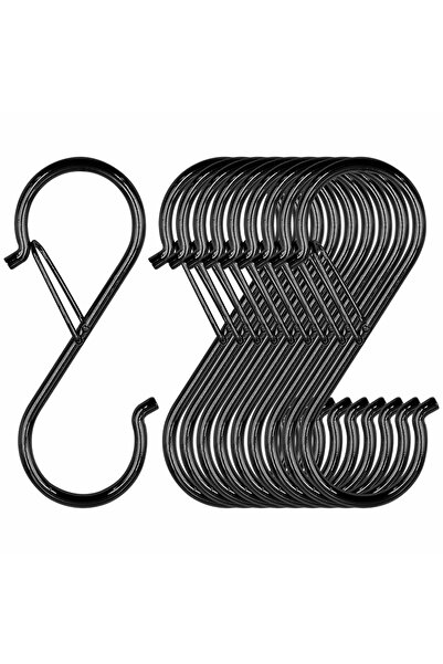 Choice 10pcs black 10 Pack Heavy Duty S-Hooks with Safety Buckles, Multi-Purp...