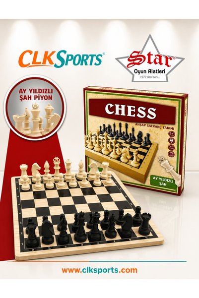 Star Moon Star Shah Chess Wooden Chess Set