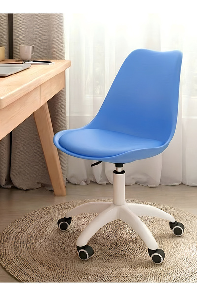 Taimi Modern Blue Office Chair, Swivel Adjustable Height, Padded Seat, with W...