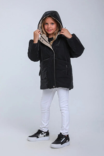 HAUSEkids 8-14 Years Old Glacier Wintermute Girl's Coat-Black