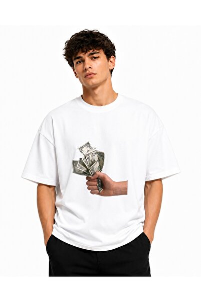 Inscriptie Tricou Unisex Bumbac Premium Casual " Mana cu dolari "