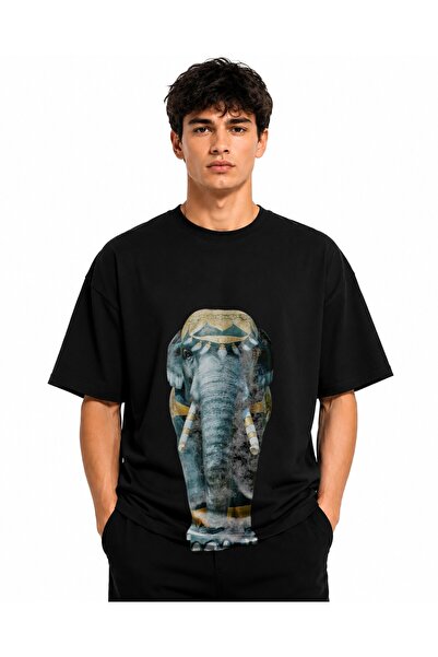 Inscriptie Tricou Unisex Bumbac Premium Casual " Elefant indian "
