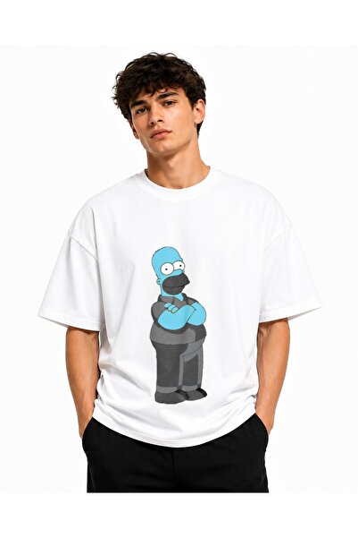 Inscriptie Tricou Unisex Bumbac Premium Casual " Homer Simpson Thinking "