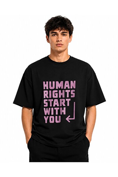 Inscriptie Unisex Βαμβακερό T-Shirt Υψηλής Ποιότητας  "Τα Ανθρώπινα Δικαιώματ...