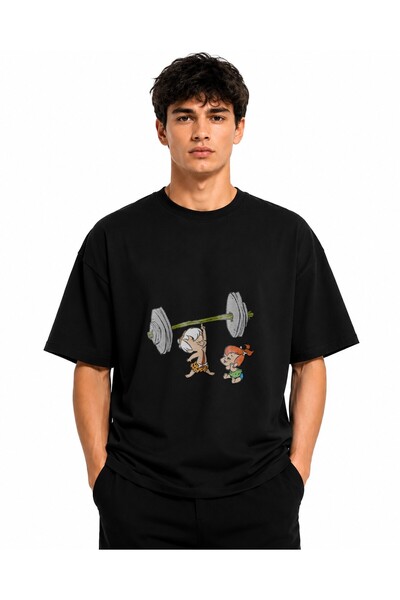 Inscriptie Tricou Unisex Bumbac Premium Casual " Bam bam Flintstones strong "