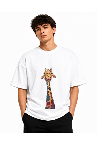 Inscriptie Tricou Unisex Bumbac Premium Casual " Girafa estetica "