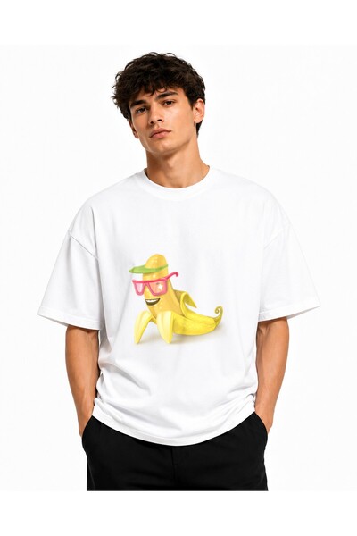 Inscriptie Tricou Unisex Bumbac Premium Casual " Banana, la soare "