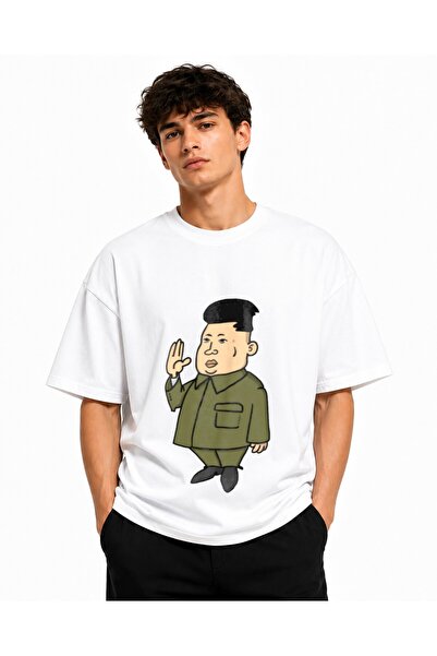Inscriptie Tricou Unisex Bumbac Premium Casual " Kim Jong-un militar "