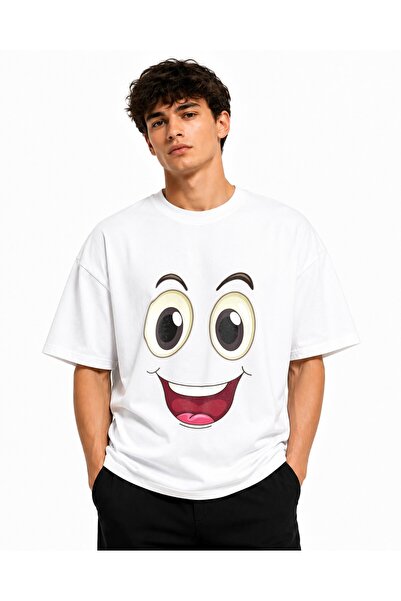 Inscriptie Tricou Unisex Bumbac Premium Casual " Eyes nose mouth "