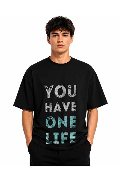 Inscriptie Unisex Βαμβακερό T-Shirt Υψηλής Ποιότητας  "One Life "
