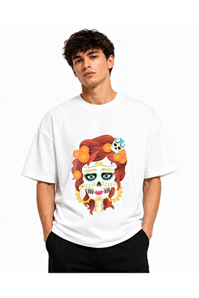 Inscriptie Tricou Unisex Bumbac Premium Casual " Skull the gril "