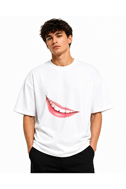 Inscriptie Ουνισέξ Βαμβακερό T-Shirt Υψηλής Ποιότητας  "Smile "