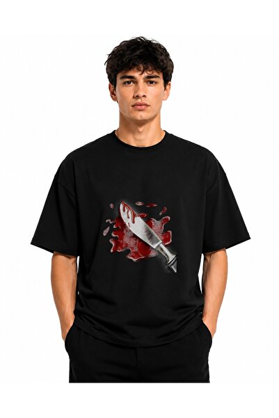 Inscriptie Tricou Unisex Bumbac Premium Casual " Horror "