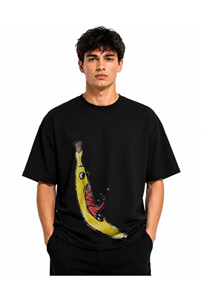 Inscriptie Unisex Premium Cotton Casual T-Shirt "Scared Banana"