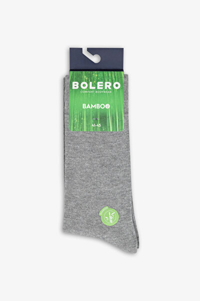 Bolero Erkek Bambu Soket Çorap Gri