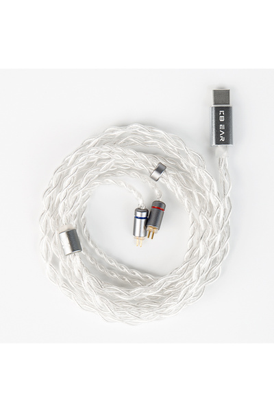 Choice 1.2m White KBEAR P36 2Core OFC Silver-Plated HiFi Earphone Cable 0.78 ...