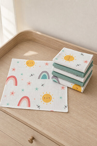 Ponchik 7-Pack 100% Cotton Double Layer Checkered Muslin Baby Mouth Wipes 25 ...
