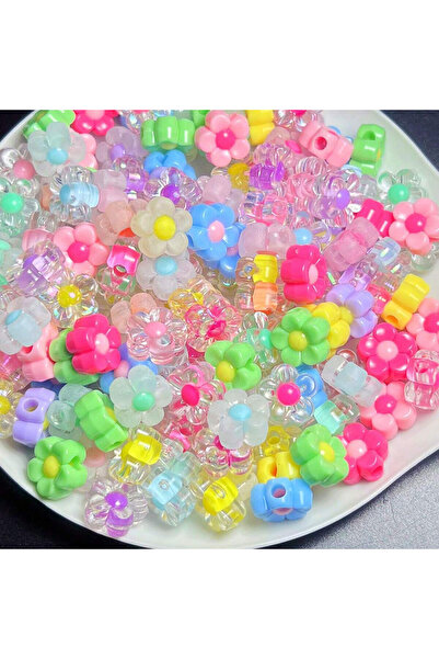 Choice 200pcs All Mixed 12mm 200/100pcs Random Color Mixing Flower Acrylic Be...
