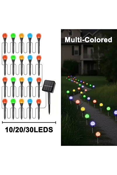 Choice 30 مصباح LED متعدد الألوان 30 مصباح LED يعمل بالطاقة الشمسية على شكل ك...