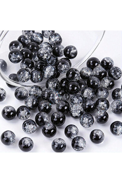 Choice 6mm-300pcs Black 150/300pcs 8mm/6mm Black Acrylic Cracked Beads, DIY B...