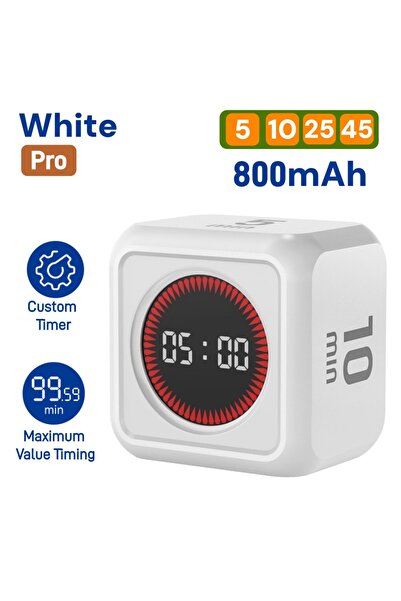 Choice4 white pro Gravity Sensor Timer Cube for Study, Visual Flip Timer with...