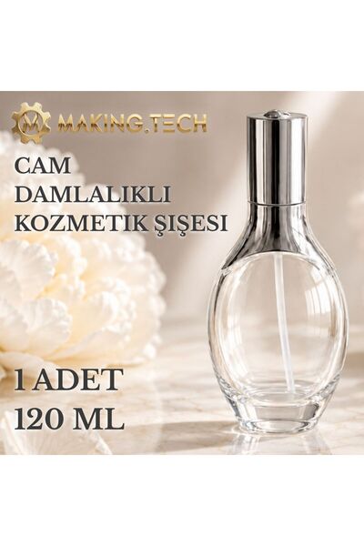 HORECA MARKET 1 Adet 120 ml Premium Cam Parfüm Şişesi – Gümüş Sprey Başlıklı ...