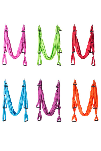 Yogatime Yoga Hammock with Handles – Purple - Aeroyoga, Fly Yoga, and Hammock Yoga Set, Yoga Hammock with 6 Handles