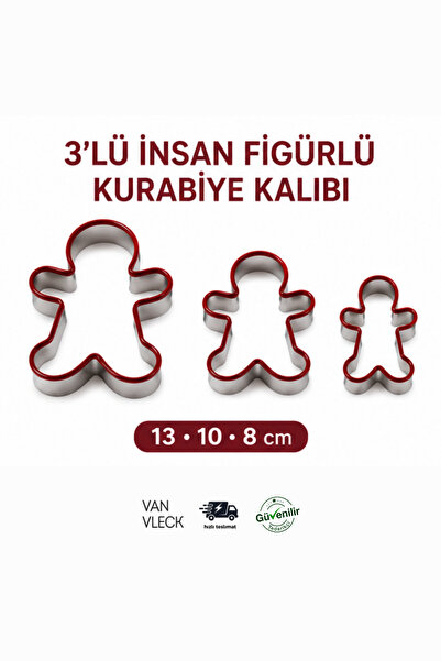 VAN VLECK قالب بسكويت على شكل إنسان – قالب معدني على شكل رجل بالزنجبيل، منحوت...