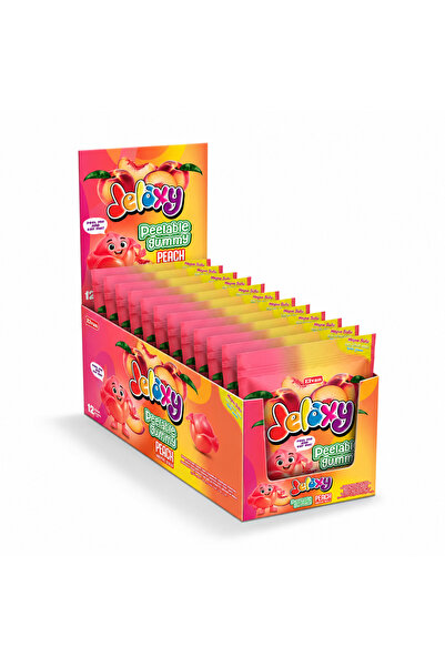 jelaxy Peelable Şeftali Aromalı Soyulabilir Yumuşak Şekerleme 65 Gram 12 Adet...