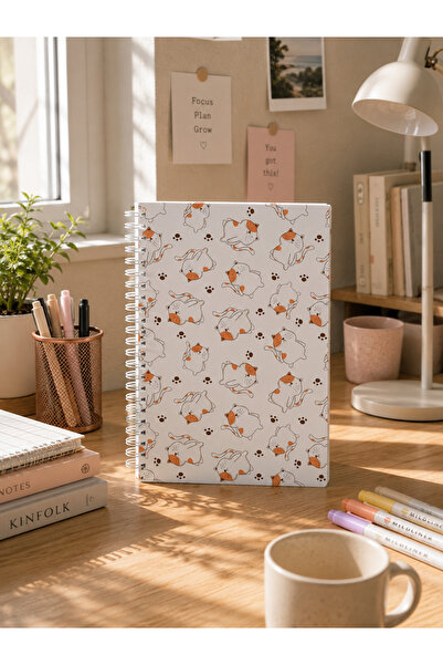 paperlab A5 Spiralli Kareli Karton Kapak Defter