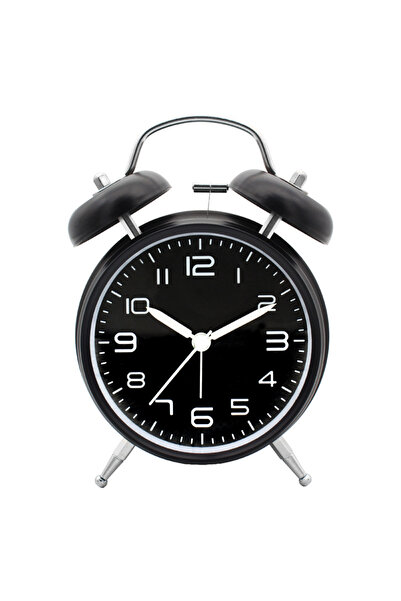 Choice black 4 Inch Twin Bell Loud Alarm Clock Metal Frame 3D Dial with Backl...