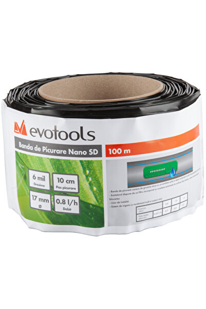 Evotools Bandă de picurare NANO 17 mm ETS - Grosime 0,15 mm Distanță picurare...