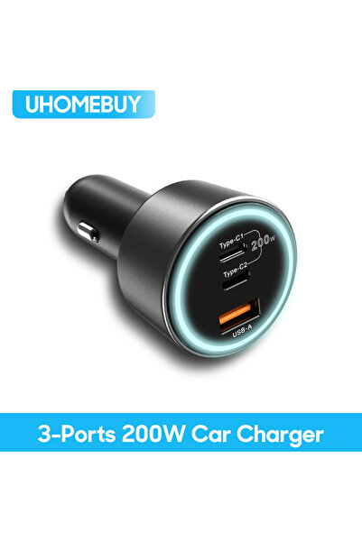 Choice شاحن سيارة 100 واط من UHOMEBUY، شاحن سيارة 200 واط، شاحن سريع USB من ا...